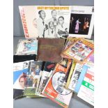 LPs & 45rpm RECORDS - 80s and earlier pop, assortment of vintage football programmes to include