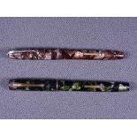 CONWAY STEWART - Vintage 1950s brown marble Conway Stewart No 75 fountain pen with chrome trim and