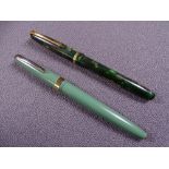 CONWAY STEWART - Vintage (1963-67) duck egg blue Conway Stewart No 68 fountain pen with gold trim,