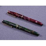 CONWAY STEWART - Two vintage (late 1950s-60s) Conway Stewart No 12 fountain pens, one having green