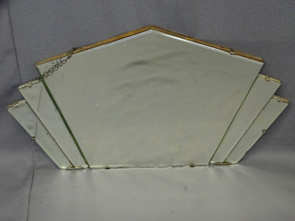 TWO STYLISH VINTAGE WALL MIRRORS including an Art Deco example, the other copper framed with - Image 2 of 3