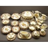 ROYAL WORCESTER PALISSY GAME SERIES tea and dinnerware, approximately eighty pieces