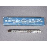 WATERMAN - Antique c1910s sterling silver Filigree Waterman 412 eyedropper fountain pen with