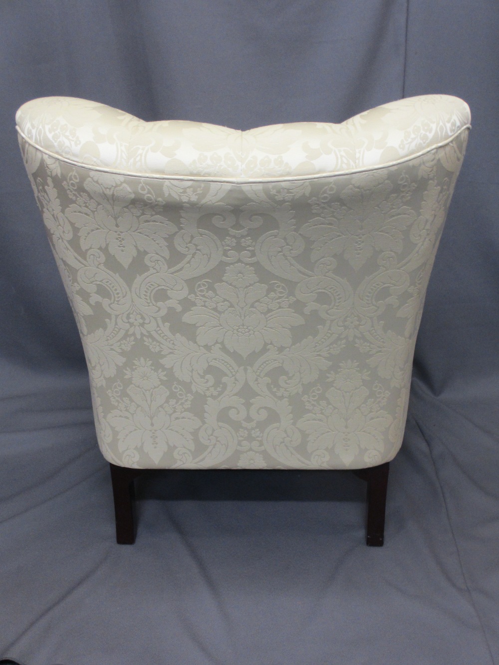 ANTIQUE STYLE BUTTON BACK UPHOLSTERED ARMCHAIR, 91cms H, 64cms W, 50cms D the seat - Image 4 of 4