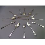 TWO SETS OF SILVER TEASPOONS including a chased decorated set of six with matching tongs, Birmingham