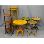 PARCEL OF OCCASIONAL FURNITURE, six pieces including four various wine tables, a mahogany