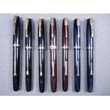 WATERMAN - Three vintage 1940s Waterman 503 fountain pens - two black and one blue, both with gold