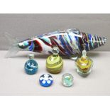 MDINA glassware, other paperweights and glass fish