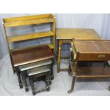 VINTAGE & LATER FURNITURE, four items to include an open bookcase, rectangular top side table,