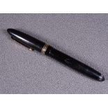 MABIE TODD - Vintage 1940s black Swan Mabie Todd 4660 leverless fountain pen with gold trim and 14ct