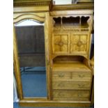 CIRCA 1900 SATINWOOD BEDROOM SUITE 'Urquhart & Adamson of Liverpool' of mirrored combination