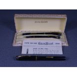 CONWAY STEWART - Vintage 1950s black Conway Stewart No 12 fountain pen with gold trim and 14ct