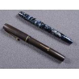 CONWAY STEWART - Vintage 1950s silver-blue marble Conway Stewart No 75 fountain pen with chrome trim