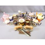 ASSORTED TEAWARE - Gaudy Welsh, copper lustre, Derby style ETC