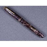 CONWAY STEWART - Vintage 1940s/50s brown pearl crosshatch Conway Stewart No 28 fountain pen with