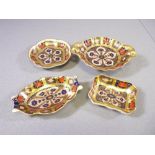 FOUR ROYAL CROWN DERBY 1128 PATTERN PIN DISHES