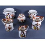 MASONS IRONSTONE 'Brown Velvet' - three graduated jugs, ginger jar ETC