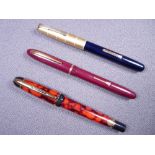 WATERMAN - Modern 1990s red marble Waterman Phileas fountain pen from the first series with gold