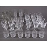 CUT GLASS DRINKING WARE, thirty plus pieces