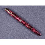 CONWAY STEWART - Vintage 1950s red marble Conway Stewart No 85L fountain pen with gold trim and 14ct