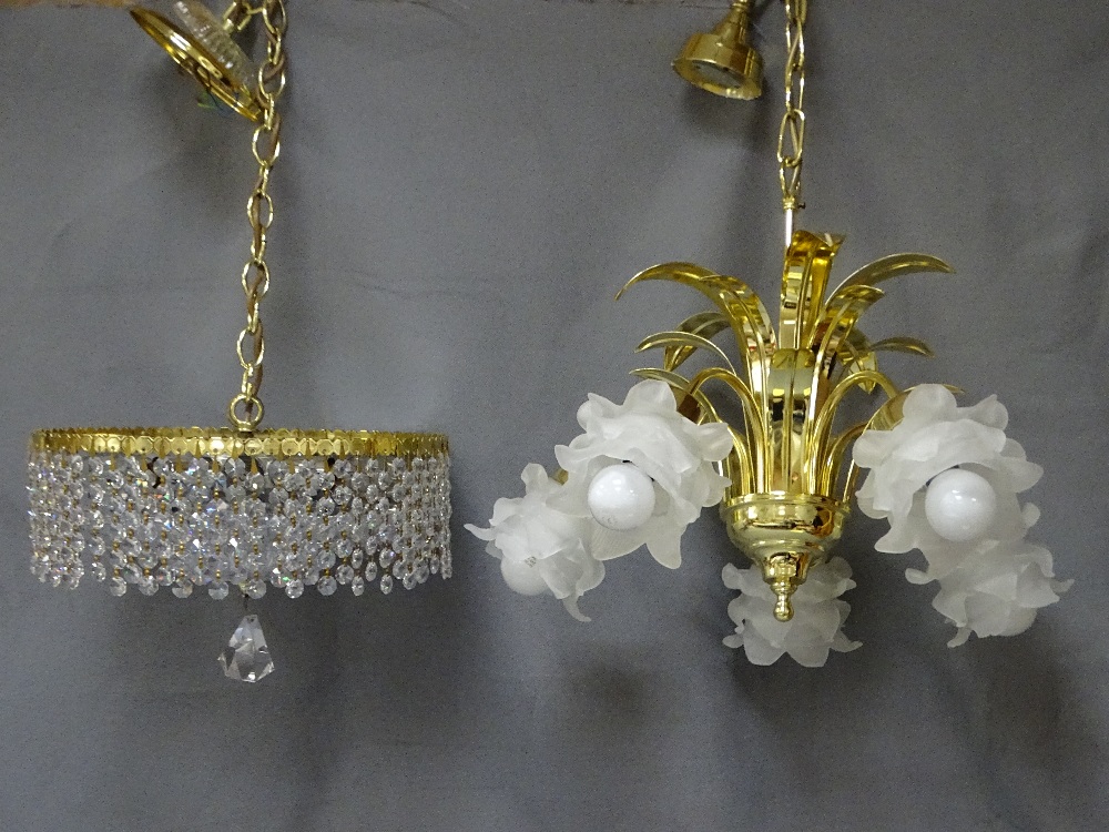 TWO MODERN FANCY CEILING CHANDELIERS