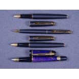 WATERMAN - Modern matt black Waterman Hémisphère fountain pen and ballpoint pen set with gold trim