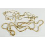 TWO 18CT YELLOW GOLD FINE CHAINS, 6.3gms overall