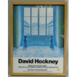 DAVID HOCKNEY POSTER colour printed for exhibition dated 11th October - 9th December 1974, Le