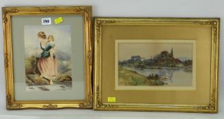 TWO WATERCOLOURS comprising Wilfred Williams Ball, near Lymington label inscribed verso, 14 x 24cms,