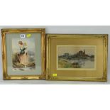 TWO WATERCOLOURS comprising Wilfred Williams Ball, near Lymington label inscribed verso, 14 x 24cms,