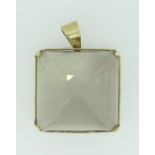 14CT YELLOW GOLD SMOKY QUARTZ PENDANT, 28.9grams