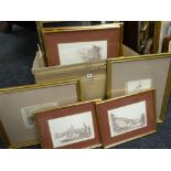 ASSORTED PICTURES including sepia engravings after Callard