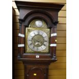 ANTIQUE BRASS DIAL LONGCASE CLOCK (distressed)