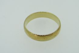 18CT WELSH GOLD WEDDING BAND, 2.9grams