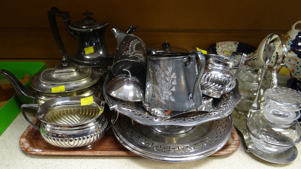 ASSORTED ELECTROPLATED TEAWARES including four piece tea/coffee service