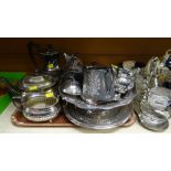 ASSORTED ELECTROPLATED TEAWARES including four piece tea/coffee service