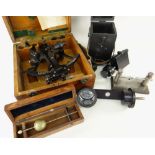 KELVIN & HUGHES SEXTANT (1950's) together with various scientific / surveying instruments