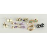 ASSORTED YELLOW METAL & OTHER LADIES EARRINGS of various design and shape