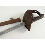 BRITISH 1892 PATTERN INFANTRY OFFICERS SWORD, 82cms fullered blade, etched with crowned 'VR' cipher,