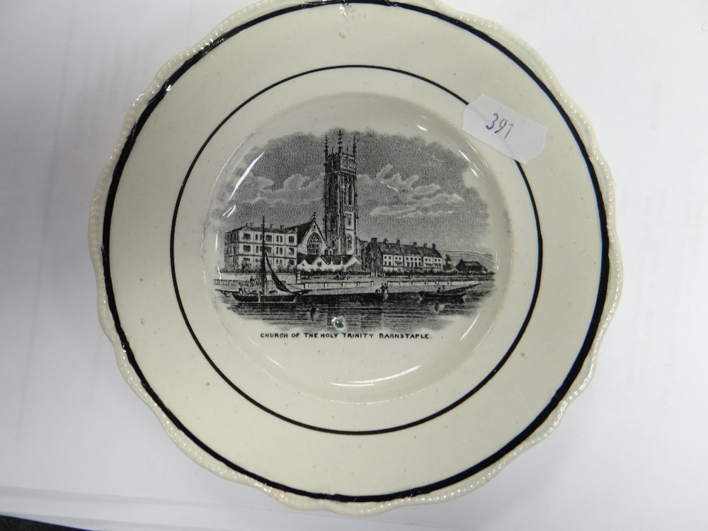 WELSH DISHES including four Cambrian Pottery printed nursery plates, one of Winchester Cathedral, - Image 6 of 8