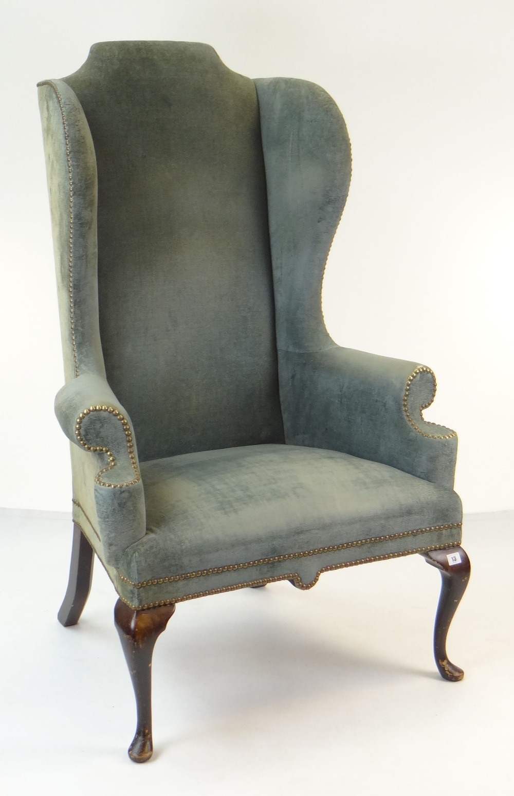 GEORGE II STYLE WING-BACK ARMCHAIR, 130cms high