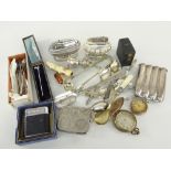 ASSORTED COLLECTABLES including two Ronson lighters, cheroot holder, silver cigar case, sets of