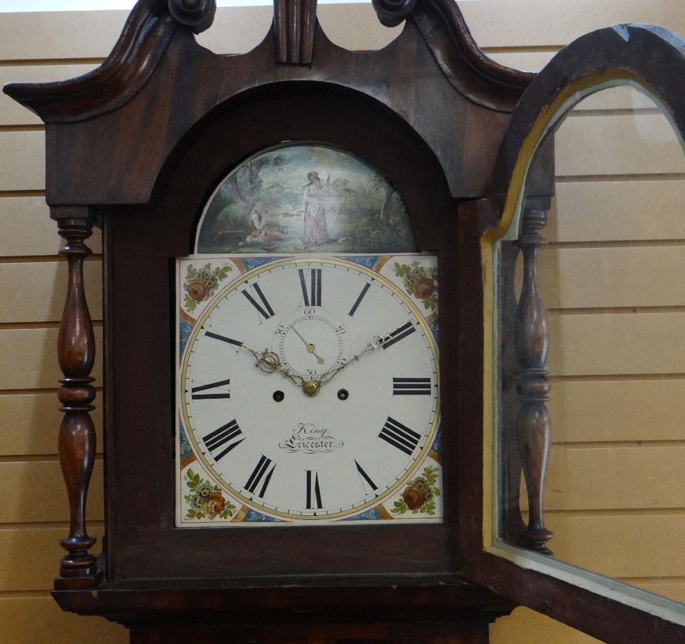 GOOD MID 19TH CENTURY LEICESTER LONGCASE CLOCK, well painted 13 inch dial with subsidiary seconds, - Image 2 of 4