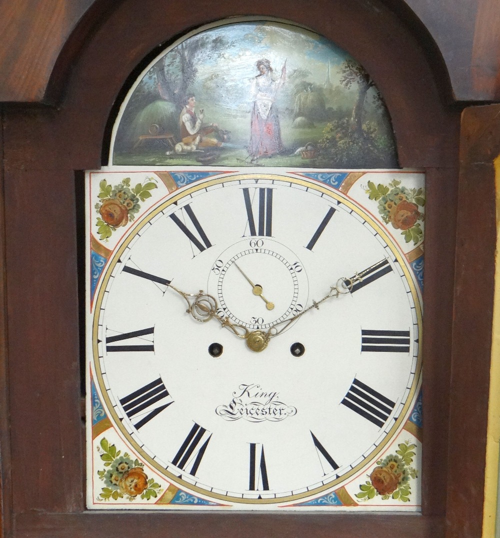 GOOD MID 19TH CENTURY LEICESTER LONGCASE CLOCK, well painted 13 inch dial with subsidiary seconds, - Image 3 of 4