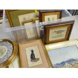 ASSORTED PICTURE & PRINTS including watercolour landscape signed H F Waring