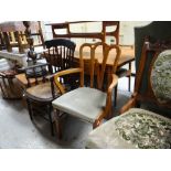 ASSORTED OCCASIONAL FURNITURE, including an Oriental style brass standard lamp, three occasional