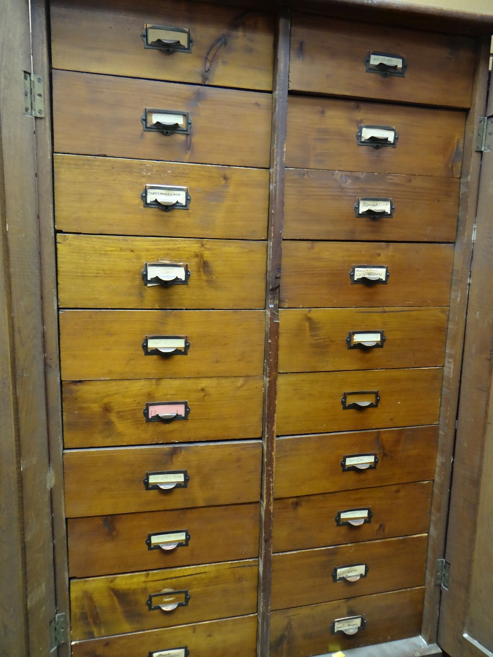 VINTAGE POLICE STATION CUPBOARD with internal drawers