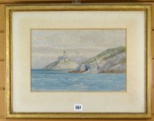 GEORGE STANFIELD WALTERS (1838 - 1924) watercolour - The Mumbles Head, signed and dated 1864,