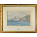 GEORGE STANFIELD WALTERS (1838 - 1924) watercolour - The Mumbles Head, signed and dated 1864,