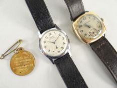 TWO WATCHES, Oris manual wind stainless steel wrist watch Ref. 581KIF and a vintage Ingersoll gold